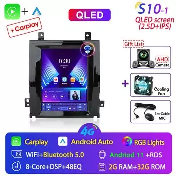 Srnubi для Cadillac Escalade GMT900 3 2006-2014 SLS 2007-2012 Android 11 Автомобильный радиоприемник Мультимедийный плеер Carplay 9,7 дюйма Головное устройство