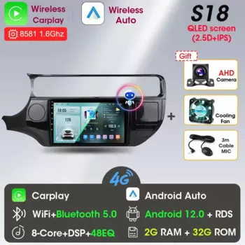 Srnubi SSR Android 13 Carplay для Kia RIO K3 2015 2016 2017 Автомобильный радиоприемник Мультимедийный плеер 2 Din Авто Стерео 4G GPS DVD Головный блок