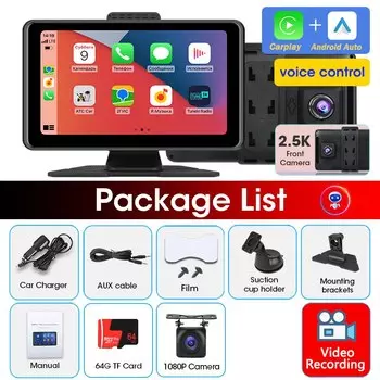 Srnubi универсальный 7-дюймовый автомобильный радио видео плеер беспроводной CarPlay Android авто сенсорный экран монитор для BMW KIA Toyotya VW Lada