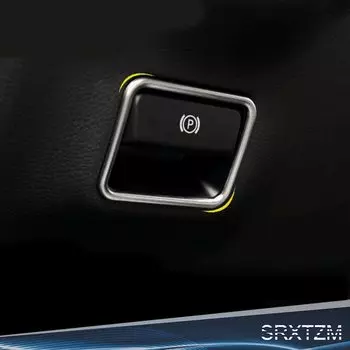 SRXTZM 1 шт., наклейка на панель переключателя стояночного ручного тормоза для Mercedes Benz A B GLA ML GL GLE GLS, новый серебристый автомобильный Стайлинг