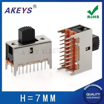 SS-62D02 6P2T шестиполюсный двойной Выкидной 2-позиционный переключатель, 18-контактный DIP-тип с 4 фиксированными искусственными высотами, можно настроить