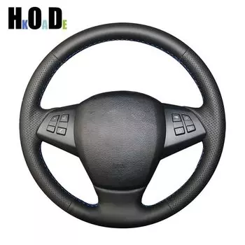 Сшитый вручную чехол на руль, черный кожаный чехол рулевого колеса автомобиля для BMW E70 X5 2008-2014 X6 E71 2008-2015