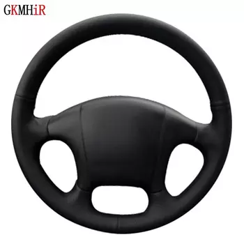 Сшитый вручную черный чехол на руль автомобиля из искусственной кожи для Hyundai Sonata 1999 2000 2001 2002 2003 2004 2005