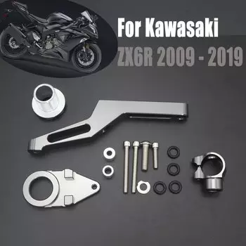 Стабилизатор рулевого демпфера для Kawasaki ZX6R 2009-2019, крепежные кронштейны CNC, регулируемые