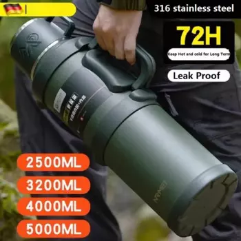 Термос EWAYS из нержавеющей стали 1700/2500 мл черный/армейский зеленый