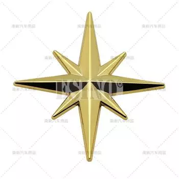 Стайлинг автомобиля 3D восьмиконечная восьмиугольная звезда металлический сплав клейкая Эмблема для багажника Наклейка для тела наклейка автомобильный аксессуар