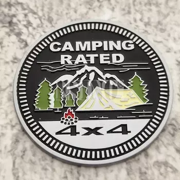 Стайлинг автомобиля 3D забавная собака Кемпинг 4x4 Металлический хромированный сплав Цинка Клейкая эмблема декоративный значок наклейка автомобильный аксессуар