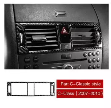 Стайлинг автомобиля, центральная консоль, воздуховыпускное отверстие, декоративная рамка, наклейки, накладка для Mercedes Benz C Class W204 2007-2010