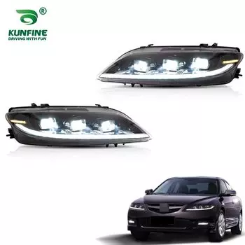 Стайлинг автомобиля, пара автомобильных фар в сборе для Mazda 6 2003-2008, светодиодные фары, детали для тюнинга автомобилей Plug and Play