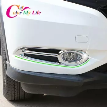 Стайлинг автомобиля, передняя противотуманная фара, крышка противотуманной фары, рамы фар, Обрезанные, подходят для Honda VEZEL HR-V 2014 2015 2016 2017 2018, аксессуары