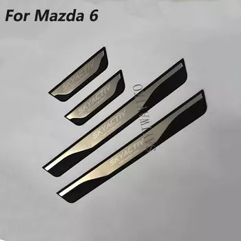 Стайлинг автомобиля, подходит для 2014, 2015, 2016, 2017, 2018, Mazda 6, 3, накладка из нержавеющей стали, пороги, протектор педали, крышка, аксессуары для отделки
