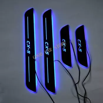 Стайлинг автомобиля, светодиодные накладки на пороги для Mazda CX-5 CX5 2017 2018-2022, акриловая накладка на педаль, накладка на педаль