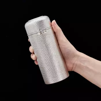 Стакан для воды из чистого серебра 99.9% пробы, серебряная чайная чашка, цельная Серебряная внутренняя и внешняя чашка с узором молотка ручной работы, чашка для здоровья