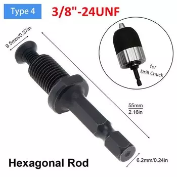 Стальной адаптер для сверла ChgImposs 1/2-20UNF 3/8-24UNF