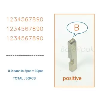 Стальной персонаж BateRpak на заказ для блистерной машины, положительные отрицательные буквы, часть печатной машины с датой партии, 2x2,8x17 мм
