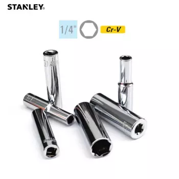 Stanley 1-Piece 6PT 1/4 Drive Метрический Глубокий Торцевой Ключ 4-13 мм