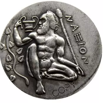 Старинная серебрянная копия греческой монеты Tetradrachm 415 года