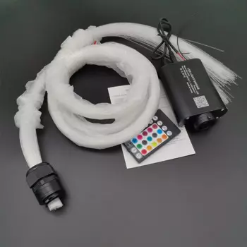 Потолочный светильник звездного неба для автомобиля, 12 В, RGBW, 300 шт., 2 м, светодиодный волоконно-оптический светильник, Звездный потолочный комплект, 12 Вт, управление музыкой с помощью приложения