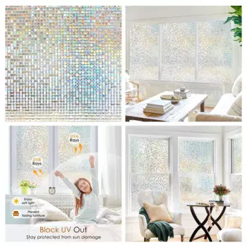 Статическая оконная пленка WXSHSH радужная