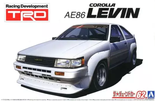Статическая Сборная модель автомобиля aoshin 05798, масштаб 1/24, TRD AE86 Corolla Levin, тип N2 1983, набор моделей автомобиля