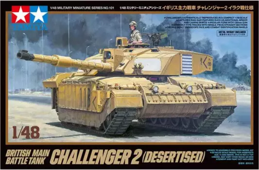Статическая сборная модель Tamiya 32601, масштаб 1/48 для British Challenger 2, основной боевой танк, версия для пустыни, комплект модели