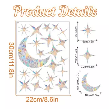 Статические наклейки MOONBIFFY Радужная призма