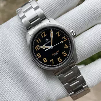 STEELDIVE Мужские часы-пилот Военные часы 39 мм Кварцевые наручные часы 20 бар Водонепроницаемые C3 Светящееся сапфировое зеркало Спортивные