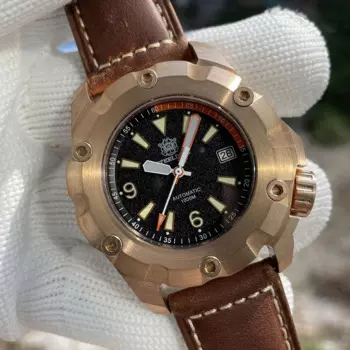 STEELDIVE Официальные SD1942S Бронзовые механические мужские наручные часы 1000 м Водонепроницаемые швейцарские светящиеся часы NH35 Роскошные часы для дайвинга