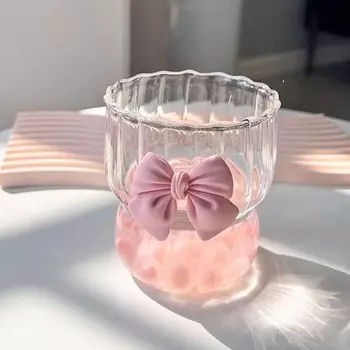 Стеклянная кружка с бантом
