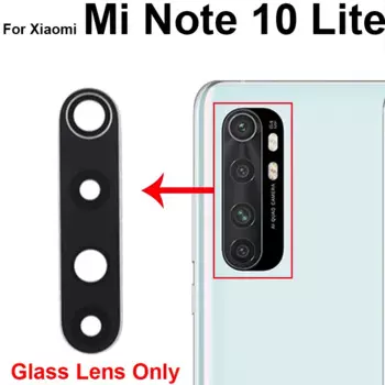 Стеклянная крышка для объектива задней камеры для Xiaomi Mi Note 10 Lite, Задняя Основная камера, стеклянная рамка для объектива, держатель, запасные части