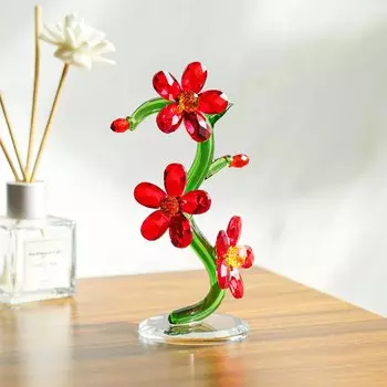 Стеклянная статуэтка "Кристаллический цветок" longwin