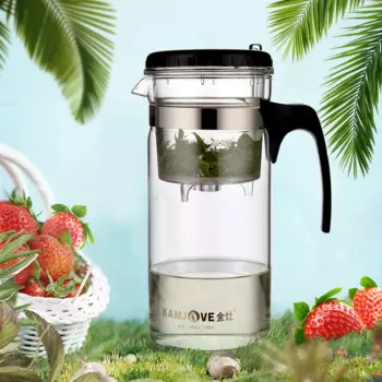 Стеклянный чайник большой емкости 1200 мл стеклянный чайник элегантный стеклянный фильтр чашка