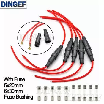 Стеклянный держатель предохранителя DNIGEF FUSE 5X20MM 6X30MM с проводом