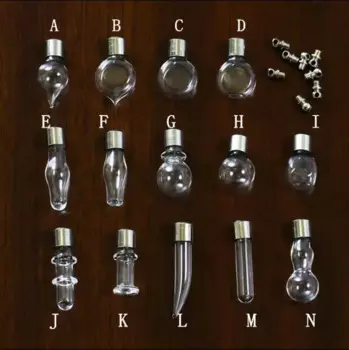 Стеклянный флакон с винтовой крышкой, 50 шт./лот, миниатюрная бутылочка для желаний, прозрачная масляная подвеска с именем или рисом