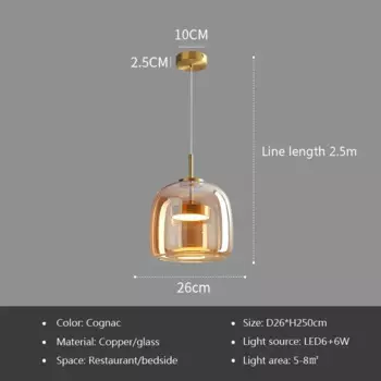 Стеклянный подвесной светильник QINGYUNKE