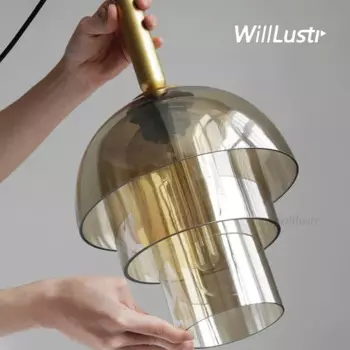 Стеклянный подвесной светильник с колокольчиком, роскошная железная подвесная люстра для коридора, гостиной, столовой, спальни, подвесной потолочный светильник