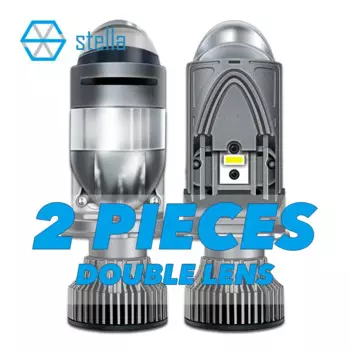 Stella Двойная линза/одинарная линза H4 Светодиодная лампа для проектора дальнего/ближнего света Высокая мощность 110 Вт 18000 лм 2 чипа для дальнего света