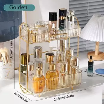 Стеллаж для хранения в ванной комнате, металлический органайзер для ухода за кожей, органайзер для макияжа, полка, держатель для шкафа для косметического шампуня