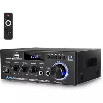 Стерео аудио усилитель AK45, домашние усилители FM-радио, USB, SD-карта, с дистанционным управлением, домашний кинотеатр, аудио стерео система