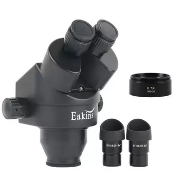 Стерео бинокулярный микроскоп с непрерывным зумом 7X-45X, увеличительная головка WF10X/20 мм, линза Барлоу для пайки печатных плат телефона