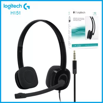 Стереонаушники Logitech H151, наушники с несколькими устройствами и встроенным управлением, 1,8 м, для аудио 3,5 мм