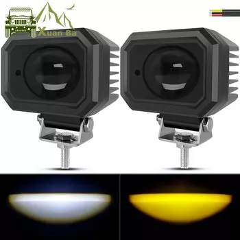 СТГ ближний свет 4 дюйма светодиодный рабочий свет для мотоцикла, грузовика, автомобиля, квадроцикла, вспомогательная фара дальнего света, 12 В, 24 В, желтый, белый, двойной цвет, противотуманные фары