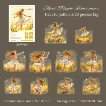 Стикер Jianwu «Девушка в цветочном поле»