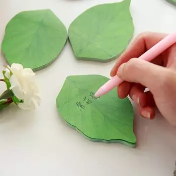 Стикерные листочки ZJMZYM, зеленые, бумага, форма листа