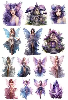 Стикеры акварельные волшебный лес BLINGIRD