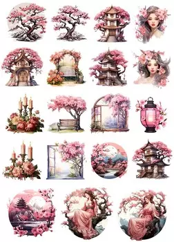 Стикеры BLINGIRD Акварельные цветы