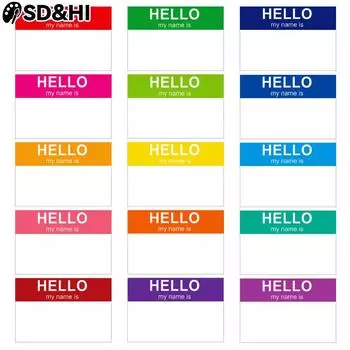 Стикеры для имен "Hello My Name Is", 45 шт