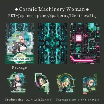 Стикеры Jianwu Cyber Cool Girl Series