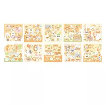 Стикеры Mr.Paper мультфильм животные 10 шт