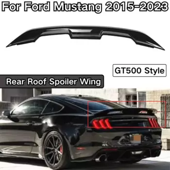 Стиль GT500, спойлер на заднюю крышу багажника, крыло для Ford Mustang 2015-2023, глянцевый черный вид из углеродного волокна, автомобильные аксессуары, комплект кузова